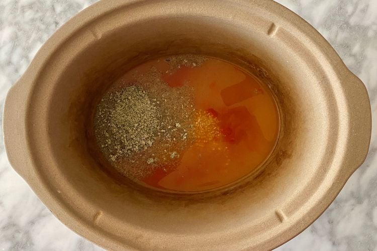 Ingredients in slow cooker