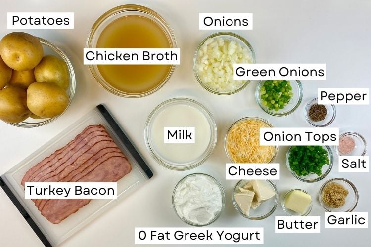 loaded creamy potato soup ingredients