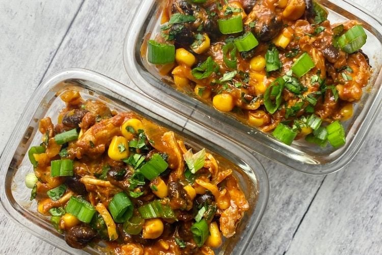 meal prep chicken enchiladas