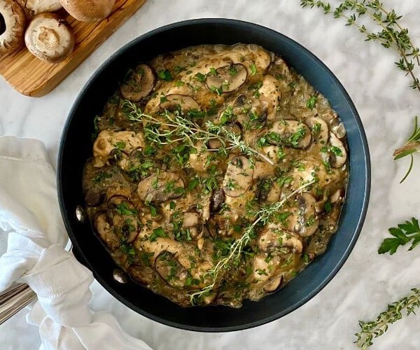one skillet cream of mushroom chicken