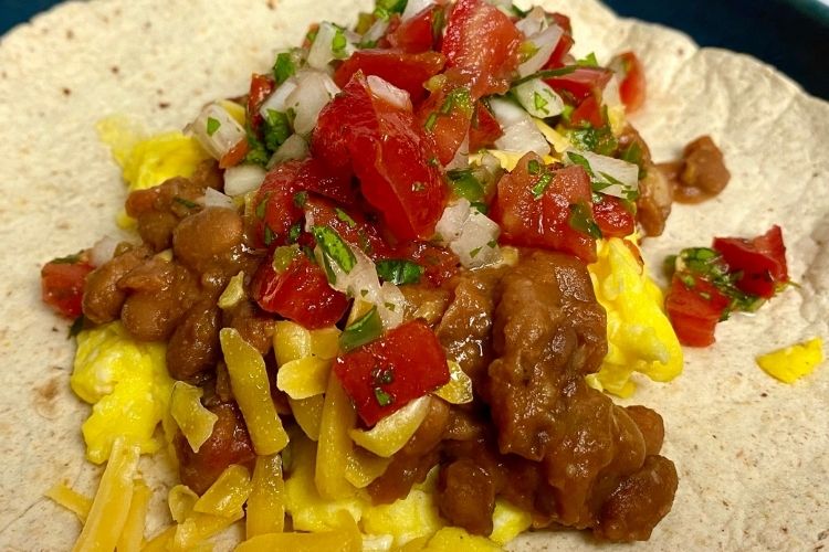 pico de gallo with a burrito