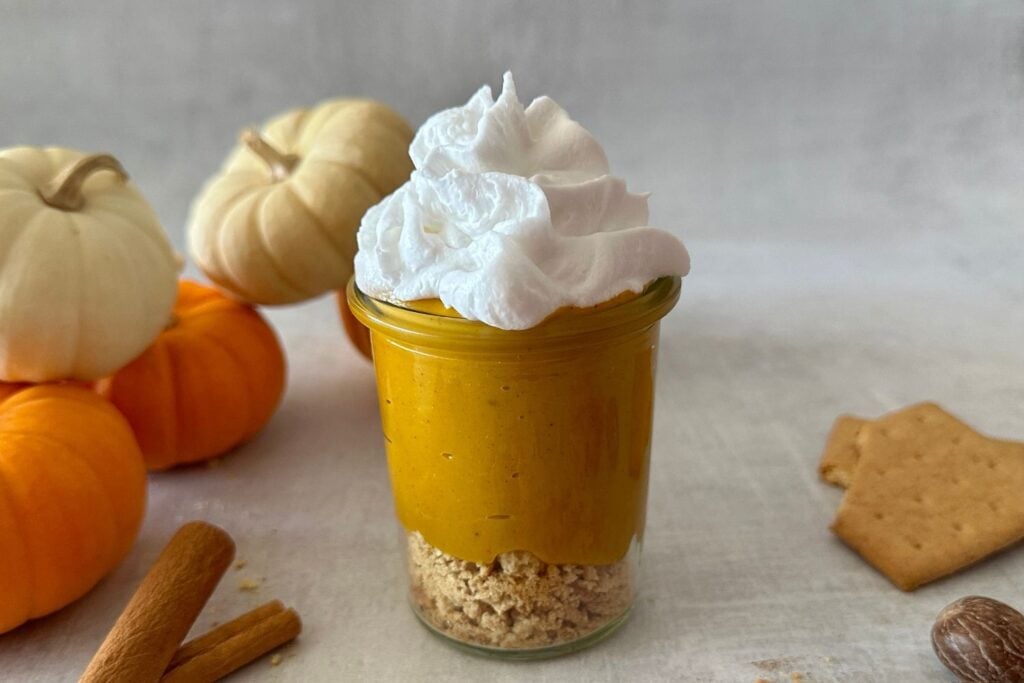 pumpkin pie in a cup