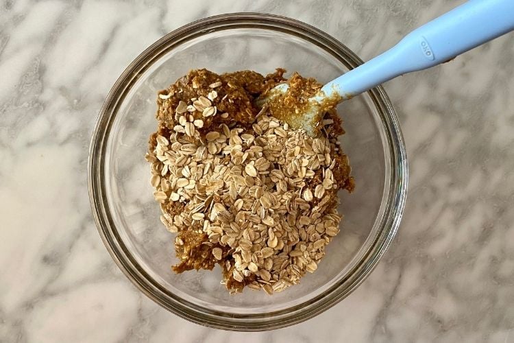 pumpkin protein ball ingredients in a bowl