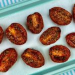roasted tomatoes in the oven
