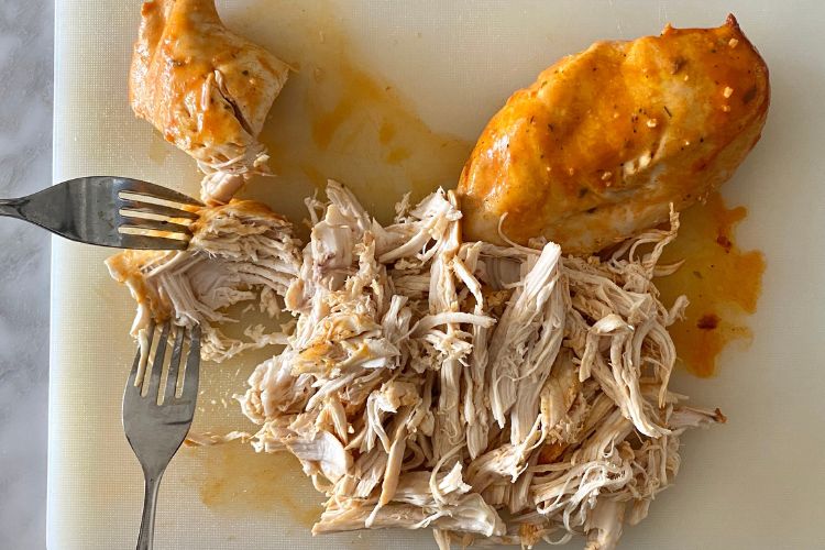 Shred the buffalo chicken
