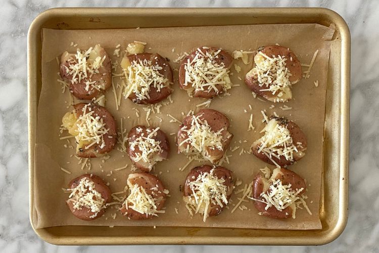 smashed potatoes with cheese